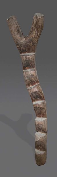 Peuple DOGON - Mali 
Grande échelle en bois dur à patine brune laquée.
H. 210 cm
DOGON...