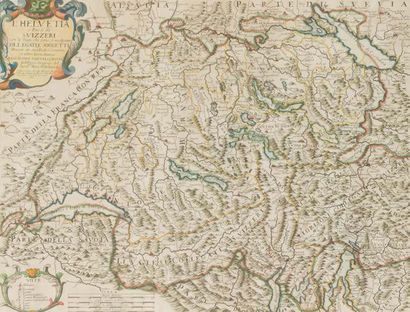 D'après Giacomo CATELLI (XVIIème siècle) «L'Helvetia o paese de Svizzeri» - 1686
Carte...