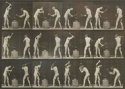 EADWEARD MUYBRIDGE (1830-1904) 
Animal Locomotion (Deux forgerons) 374 (1887)
Collotype
Légende,...