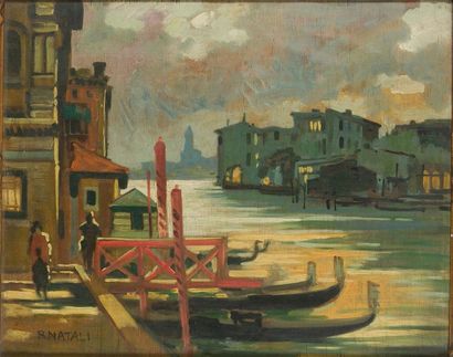 Renato Natali (1883-1979) Venise
Huile sur panneau. Signé en bas à gauche
40 x 50...