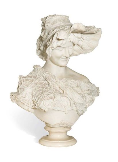 Dans le goût de Adolfo CIPRIANI (act. 1880 - 1930) Elégante
Sculpture en marbre de...