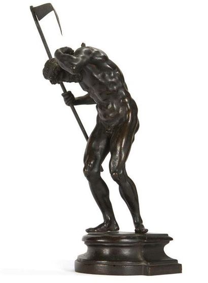 ÉCOLE FRANCAISE. XIXème siècle Saturne
Sculpture en bronze ciselé et patiné. Socle...