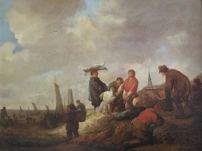 Benjamin Gerritsz CUYP (1616-1652) Le retour de la pêche sur la plage de Scheweningen
Panneau...