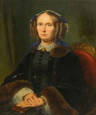 ÉCOLE FRANCAISE. XIXème siècle Portrait d'une élégante
Huile sur toile.
81x61 cm