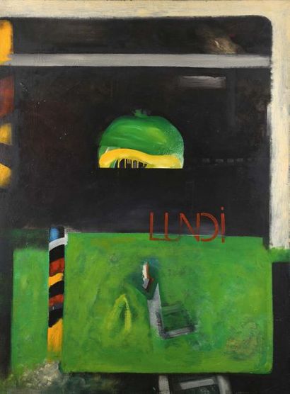 Pierre GASTE (né en 1939) Lundi
Huile sur toile.
Signé au dos
130 x 97 cm