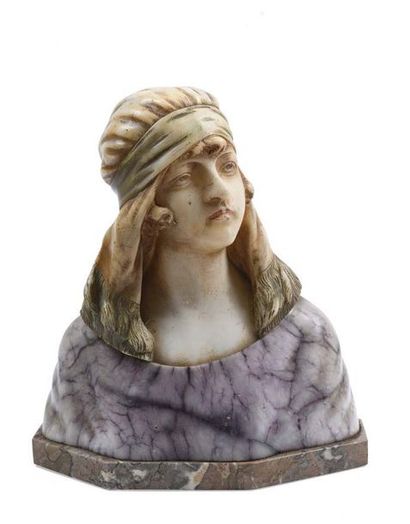 Richard AURILI (1834-1914) Buste de jeune femme orientale
Sculpture en marbre de...