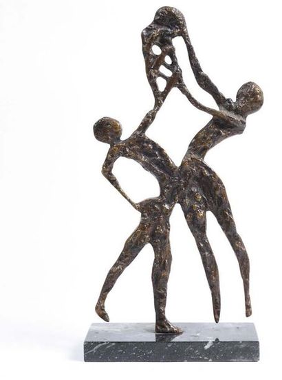 Aristide PATSOGLOU (né en 1941) Les basketteurs
Sculpture en bronze à patine brune...