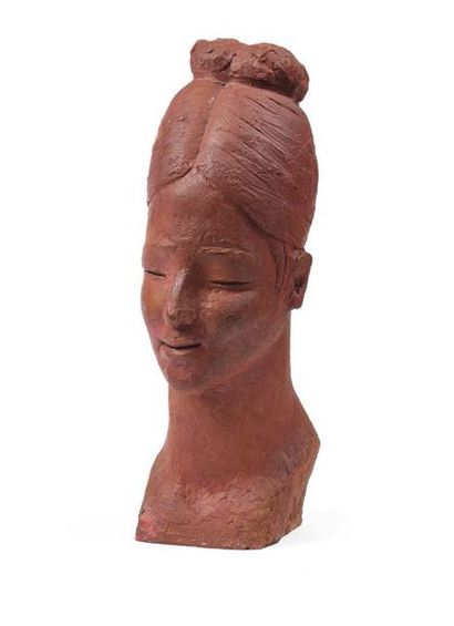 Léon MOURADOFF (1893-1980) Buste d'élégante
Sculpture en terre cuite.
Signé et daté...