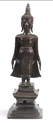 Laos - XIXème et XXème siècle Bouddha
Sculpture en bronze à patine noire représentant...