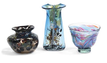 KITRAS art glass / 2016 - Chris THORBTON / 1989 - Daniel BAROY /1993 Trois vases...