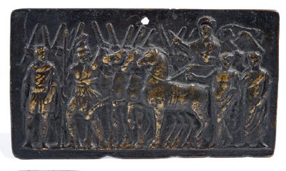 Dans le goût de l'ANTIQUE Scène de bataille
Bas-relief bronze patiné
9 x 16 cm
