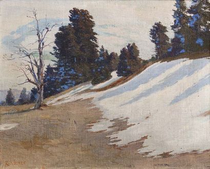Robert KIENER (1866-1945) Mont Ramelau
Huile sur toile.
Signé en bas à gauche et...