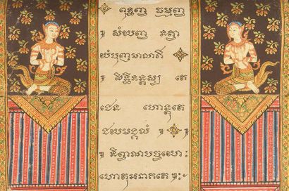 null Recueil de Sutra représentant des scènes du Ramayana. Ecrit en pali.
12 x 36...