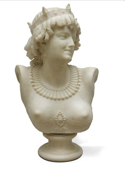 JEAN BAPTISTE CLESINGER (1814-1883) Buste de jeune d'Ariadne, fille de Minos, roi...