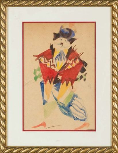 Attribué à Antonina Fedorovna SOFRONOVA (1892/1966) Le clown
Aquarelle sur papier....