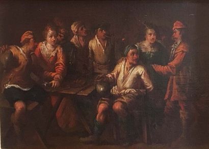 Attribué à Matteo Dei PITOCCHI (1626-1689) Scène de taverne
Huile sur toile marouflée...