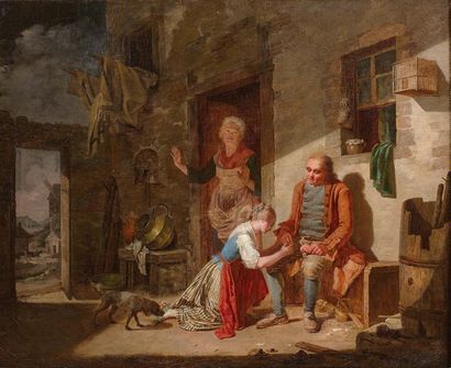 Martin DROLLING (1726-1817) Le retour de la vertu
Huile sur toile.
Signé et daté...