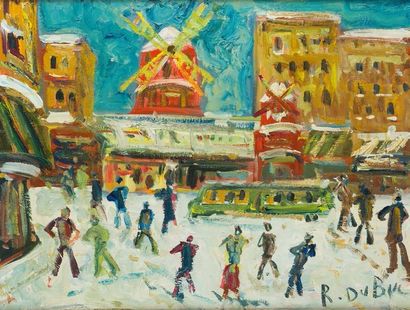 Roland DUBUC (1924-1998) Le moulin rouge
Huile sur toile.
Signée
46x55 cm
