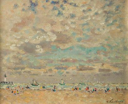 André HAMBOURG (1909 - 1999) La plage
Huile sur toile.
Signée
22 x 27 cm