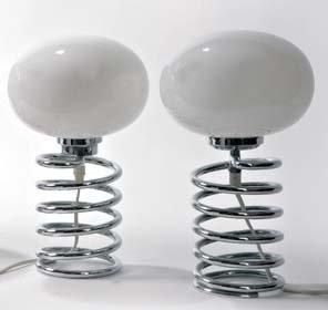 null 40. Ingo MAURER (né en 1932)
“Spirale”. Paire de lampes à corps en métal chromé
Édition...
