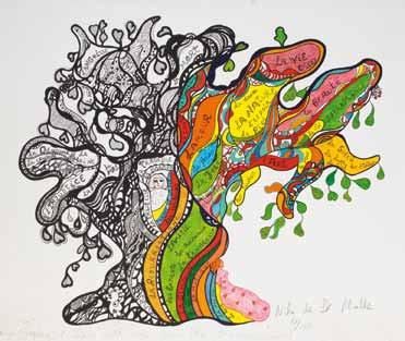 Niki de SAINT PHALLE (1930-2002) Sans titre Lithographie en couleurs, dédicacée «à...