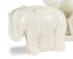 Attribué à Charles LEMANCEAU. «Éléphant» en céramique craquelée émaillée blanc. Modèle...