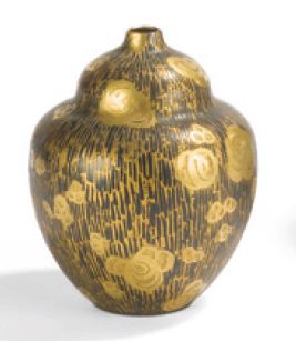MAISON CHRISTOFLE. Attribuable à Luc LANEL (1893/1925) Vase de forme coloquinte en...