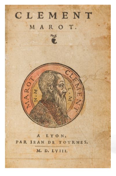 MAROT (Clément). [OEuvres]. Lyon, Jean de Tournes, 1558; fort vol. in- 16, vélin...