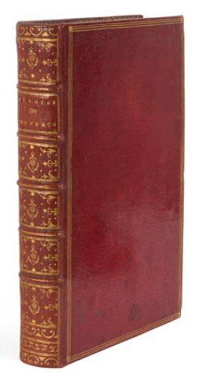 PROPERCE. Élégies. Amsterdam, Paris, Le Jay, 1772; in-8, maroquin rouge, trois fi...