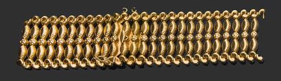 null Partie de bracelet articulé en or jaune (750) en maille ajourée et finement...