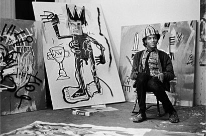 Pierre Houles Jean Michel Basquiat dans son atelier a New York

Tirage argentique...