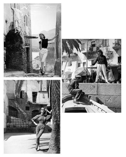 Georges Dambier 3 Tirages vintage Calvi 1961 format 29,5 X 23 cm .Tampon G Dambier...