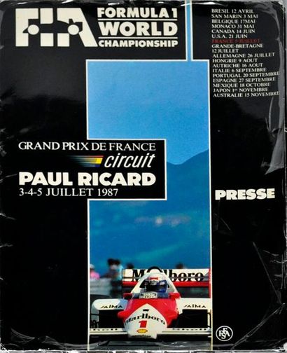 null Exceptionnel dossier de presse du Grand Prix de France 1987 au Paul Ricard,...