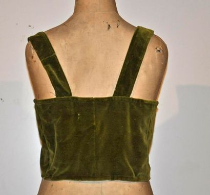 null Lot de 2 corsets vert + bordeaux en velours
