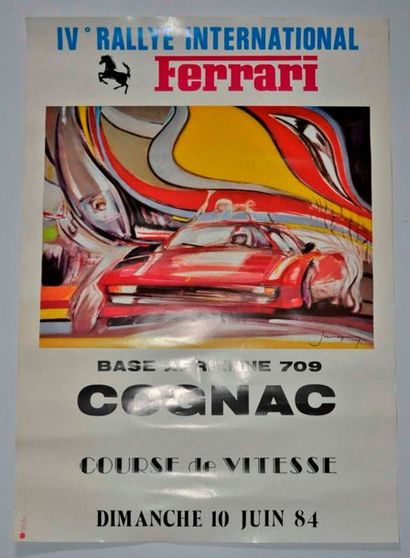 null Lot de 3 affiches Ferrari: 250 GTO, Cognac et Croix en Ternois