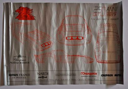 null Set of 3 Ferrari posters: 250 GTO, Cognac and Croix en Ternois