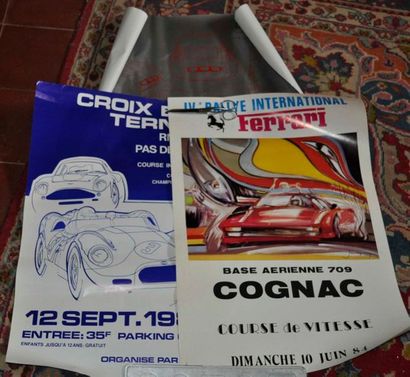 Set of 3 Ferrari posters: 250 GTO, Cognac...