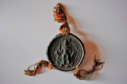 Wax seal with the effigy of Saint Louis,...