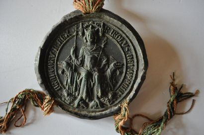 null Wax seal with the effigy of Saint Louis, XIX° , 12cm diameter