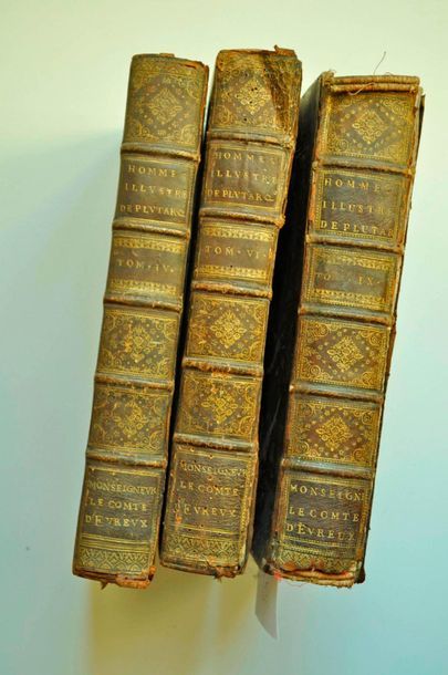 null PLUTARQUE. The lives of illustrious men. 3 volumes: Volume 4,6,9 in 4. Paris...