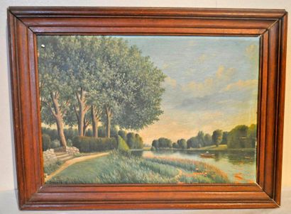H. BRAGARD. Landscape. 2 Oils on panel. 45...