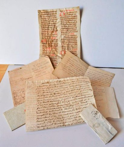 Lot: Parchment from 1652. Letter of 1798...