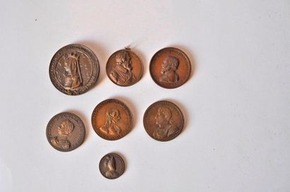 null 7 médailles ; Catherine II, François Ier, François II, Anne de Montmorency,...