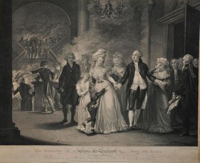 null Louis XVI and his family. The separation at the Temple. By Benazech, engraved...
