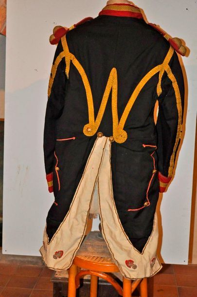 null 1st Empire style drum major frock coat, as is