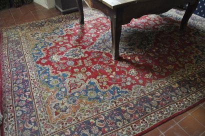TEBRIZ, carpet with central medallion, approx....