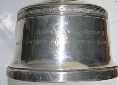 null Cup in silvery metal - Aero Club du Rhône - Cup offered by the Casino de Charbonnières...