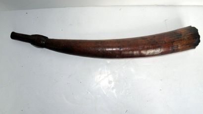 Olifant or hunting horn, carved with an adze...