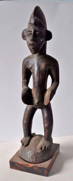 null Carved wooden statuette of a standing man. SENOUFO. Ht. 31cm