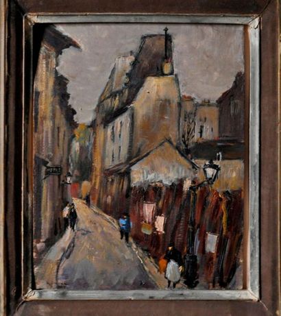 André VILLARET (1921- ). Montmartre. Oil...